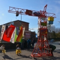 Allestimento della Gru per il 40° Corteo di Carnevale di Scampia, domenica 27 febbraio 2022. <em>Ph. Martina Pignataro.</em>