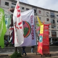Allestimento della Gru per il 42° Corteo di Carnevale di Scampia con il ragno (deroga agli insetti), domenica 11 febbraio 2024. Ph Martina Pignataro.