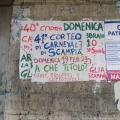 Manifesto per il 41° Corteo di Carnevale di Scampia, domenica 19 febbraio 2023. <em>Ph Martina Pignataro.</em>