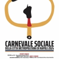 Manifesto degli appuntamenti del Carnevale Sociale della Città Metropolitana di Napoli 2024, realizzato da Cyop. 