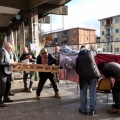 Assemblaggio del carro del cervello per il 42° Corteo di Carnevale di Scampia, domenica 11 febbraio 2024. Ph Maria Reitano.