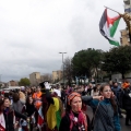 La Morte con la bandiera della Palestina al 42° Corteo di Carnevale di Scampia, domenica 11 febbraio 2024. Ph Maria Reitano. 