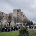 Il 42° Corteo di Carnevale di Scampia attraversa la rotonda di via Bakù, domenica 11 febbraio 2024. Ph Alessia Maturi. 