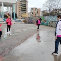 La squadra Dream Team ARCI Scampia gioca in Piazza al termine del 42° Corteo di Carnevale di Scampia, domenica 11 febbraio 2024. Ph Dream-Team - donne in rete.