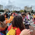 Balli con il Frente Murguero Italiano al termine del 42° Corteo di Carnevale di Scampia, domenica 11 febbraio 2024. Ph Franco Vicario.