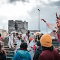 La FONC - Fanfara Obbligatoria Non Convenzionale al termine del 42° Corteo di Carnevale di Scampia, domenica 11 febbraio 2024. Ph Alessia Maturi.