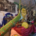 Prova di allestimento della racchetta per il 43° Corteo di Carnevale di Scampia, febbraio 2025. Ph Martina Pignataro.