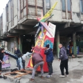 Montaggio della Rosa dei Venti per il 43° Corteo di Carnevale di Scampia, domenica 2 marzo 2025. Ph Martina Pignataro.