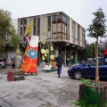 Allestimento dei carri per il 43° Corteo di Carnevale di Scampia, domenica 2 marzo 2025. Ph Maria Reitano.