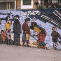 Mural al Quadrivio Arzano (Napoli), 1982. Vista parziale.