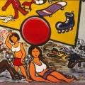 “Il Treno dei diritti va troppo lento” Mural alla Scuola Media “Carlo Levi” (Scampia, Napoli), 1999. Lo sfruttamento sessuale delle bambine (particolare).