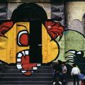 Felice Pignataro, GRIDAS. Mural alla scuola di Mugnano (Napoli), 24-25 settembre 1983. Ph. Felice Pignataro.