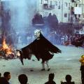 La morte e il falò finale al 12° Corteo di Carnevale di Scampia, domenica 13 febbraio 1994. Ph. Luca Pignataro