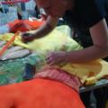 Rifacimento della maschera del sole, luglio 2018. Ph. Mario Zuppolini.