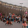 Il corteo in via Ghisleri: la Malamurga (da Roma a Scampìa). ph. Aniello Gentile