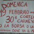 Manifesto per il carnevale fuori al centro sociale. Ph. Martina Pignataro.