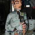 Laboratori di Carnevale 2013 del GRIDAS: ex-detenuto riciclato come autista-camorrista del camion dei rifiuti tossici (cartapesta su struttura in fil di ferro). ph. Martina Pignataro.
