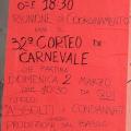 Manifesto di inizio lavori per il 32° Corteo di Carnevale di Scampia affisso nello spazio fuori la sede del GRIDAS. ph. Martina Pignataro