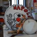 Gli strumenti della Banda del GRIDAS pronti per partecipare al 32° Corteo di Carnevale di Scampia, Domenica 2 marzo 2014. Ph. Aniello Gentile.
