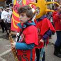 Il sassofonista del GRIDAS si prepara per il 33° Corteo di Carnevale di Scampia, domenica 15 febbraio 2015. Ph. Franco Maiello.