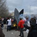 Si prepara il falò conclusivo del 33° Corteo di Carnevale di Scampia, domenica 15 febbraio 2015. Ph. Aniello Gentile.