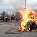 Falò conclusivo del 33° Corteo di Carnevale di Scampia, domenica 15 febbraio 2015. Ph. Luca Pignataro.