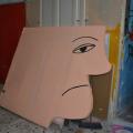 La testa per il carro, profilo destro. Laboratori di Carnevale 2016. Ph. Michele Vincenzo Gentile.