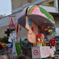 Il lato sinistro della testa sul carro del GRIDAS e del Circolo ‘La Gru’ al 34° Corteo di Carnevale di Scampia, domenica 7 febbraio 2016. Ph. Aniello Gentile.