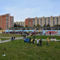 Il 34° Corteo di Carnevale di Scampia sosta a Largo Battaglia per il falò allegorico e la deposizione di un olivo nell’aiuola del Mediterraneo, domenica 7 febbraio 2016. Ph. Aniello Gentile.