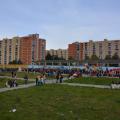 Il 34° Corteo di Carnevale di Scampia sosta a Largo Battaglia per il falò allegorico e la deposizione di un olivo nell’aiuola del Mediterraneo, domenica 7 febbraio 2016. Ph. Aniello Gentile.