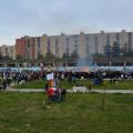 Il 34° Corteo di Carnevale di Scampia sosta a Largo Battaglia per il falò allegorico e la deposizione di un olivo nell’aiuola del Mediterraneo, domenica 7 febbraio 2016. Ph. Aniello Gentile.