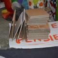 Libri, CD, DVD (cartone) prodotti dal basso. Laboratori di Carnevale 2017. Ph. Martina Pignataro.