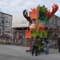 Allestimento del carro “Mezzogiorno di fuochi” per il 36° Corteo di Carnevale di Scampia, domenica 11 febbraio 2018. Ph. Martina Pignataro.