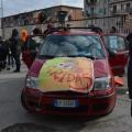 La macchina del GRIDAS pronta per guidare il 36° Corteo di Carnevale di Scampia, domenica 11 febbraio 2018. Ph. Martina Pignataro.