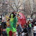 Il carro-carovana di “Chi rom e…chi no” al 36° Corteo di Carnevale di Scampia, domenica 11 febbraio 2018. Ph. Rosario Nasti.