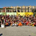 Il Frente murguero italiano al termine del 37° Corteo di Carnevale di Scampia, domenica 3 marzo 2019. Ph. Frente Murguero Italiano.