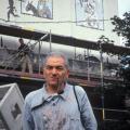 Felice a Marxloh, Duisburg, durante la realizzazione del mosaico. ph. Horst Schnitzler
