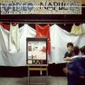 Laboratorio alla Scuola "Quarati" per la "Ricostruzione del vicolo", 1990. Particolare: la televisione di legno.