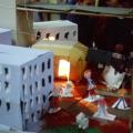V Circolo - Presepe attualizzato, 1996. Particolare: la nascita nella baracca Rom sotto gli svincoli.