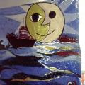 San Giorgio a Cremano (Napoli), maggio 2000. Telone dipinto. La luna (particolare).

