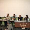 Periferie a confronto con gli scrittori: da sinistra: Stefano Benni, Maurizio Braucci, Gabriele Frasca, Michele Serio, Christian Raimo, Efraim Medina. ph:anatrella/gruppozero