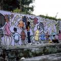 Pontelatone (Caserta), 1983. Mural al lavatoio pubblico: vista d