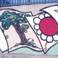 Scuola Virgilio III, Scampìa (Napoli), 1985. 
Fogli, la natura.
