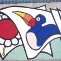 Scuola Virgilio III, Scampìa (Napoli), 1985. 
Fogli, il tucano.