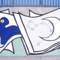 Scuola Virgilio III, Scampìa (Napoli), 1985. 
Fogli, il tucano, la luna.