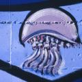 Scuola Virgilio III, Scampìa (Napoli), 1985. Particolare: una medusa.
