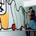Mural al Centro "G. Torre" durante la maratona Telethon 1991. Ph. Augusto Del Noce.