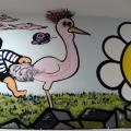 Mural al Centro "G. Torre" durante la maratona Telethon 1991. Ph. Augusto Del Noce.