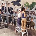 Punta Vagno, Genova, 2001:  murales contro il G8. ph: Gianni Palumbo