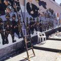 Punta Vagno, Genova, 2001: murales contro il G8. ph. Matteo Fontana
